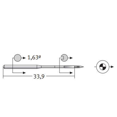 Игла Schmetz DBX1 SKF (16X231 SKF, 287 WH SKF, 1738 (A) SKF)