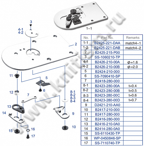 JUKI AMS-215D/221D Игольная пластина в сборе (AMS-215D Игольная пластина в сборе(2.0))