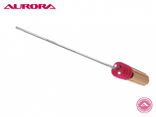Отвертка для швейной техники плоская Aurora SD8-6, с подсветкой и надфилем, 8 дюймов (205 мм), ударная